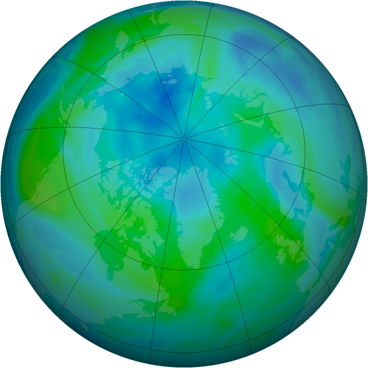 Arctic ozone map for 01 October 2005
